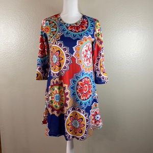 Camisa Mandala Print Dress with Pockets Sz-S NWOT